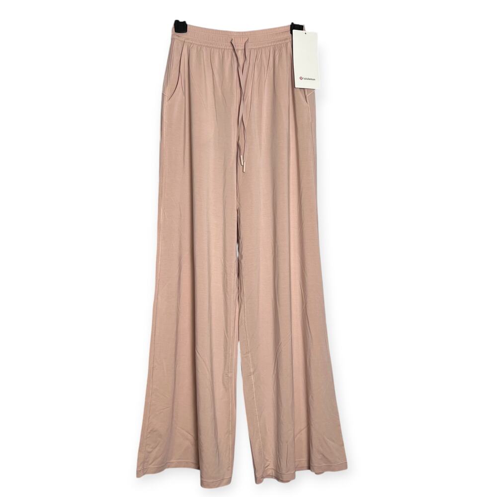 Lululemon Modal High Rise Wide Leg Lounge Pant SIZE 4 Misty Shell Pink Silky